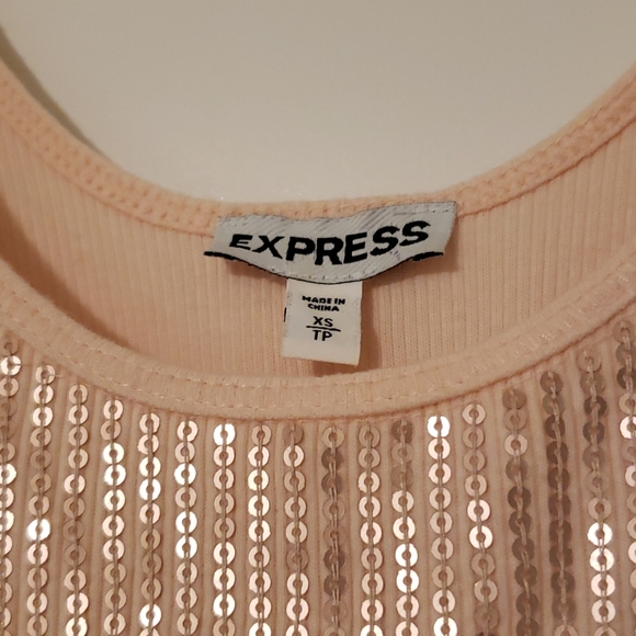Express light pink sequined sleeveless top - Picture 2 of 3
